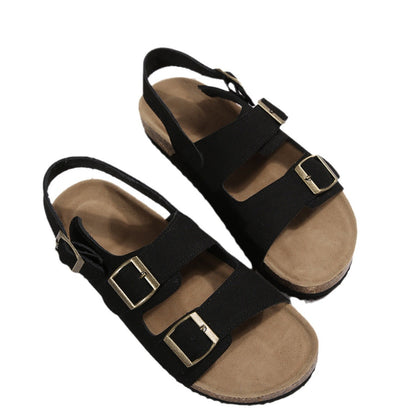Cork Beach Sandals Korean Style Women's Sandals