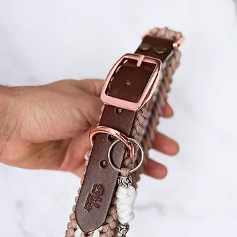 Collier ajustable pour chien style macramé Lila Pawtique Rose