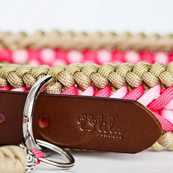Collier ajustable pour chien style macramé Lila Pawtique rosé