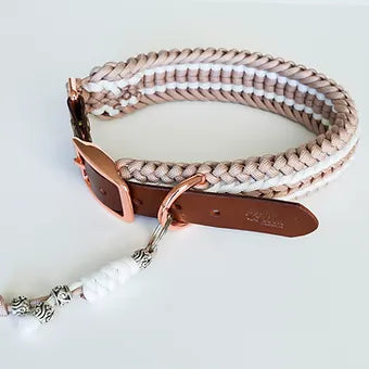 Collier ajustable pour chien style macramé Lila Pawtique Rose