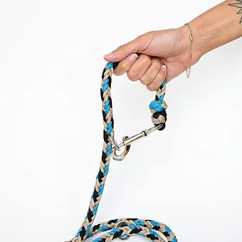 Laisse de Luxe pour Animaux de Compagnie en Macramé Style Océan Lila Pawtique