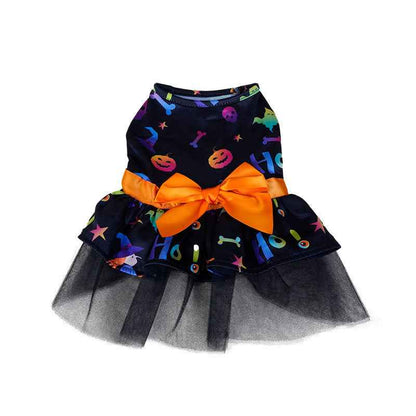 Cape de déguisement d'Halloween pour chien – Costume en polyester à motif tête de mort colorée pour chiens