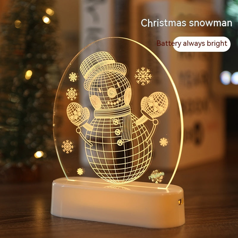 LED Christmas Night Light – Reindeer Ambience Lamp, Warm White, USB/Battery
