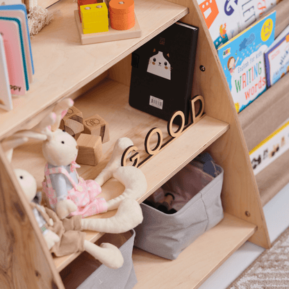 Étagère Montessori 2-en-1 pour Livres et Jouets