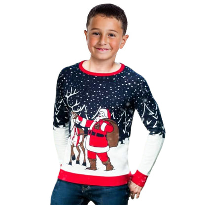 Pull Père Noël et rennes