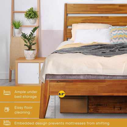 Cadre de lit plateforme en bois de luxe Emery