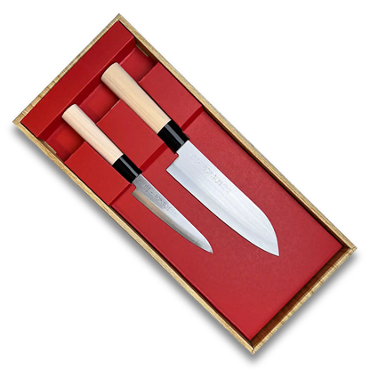 Ensemble de couteaux 2 pièces Santoku et Petty - Fabriqué au Japon