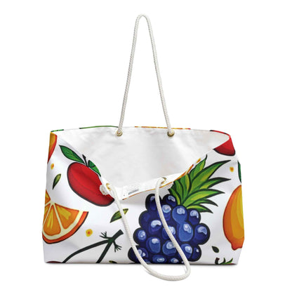 Sac de Voyage Grand Format à Motif de Fruits Colorés | Ananas Tropical Pomme Orange Raisins | Grand Sac Fourre-Tout | Sac de Plage | Sac de voyage pour maman