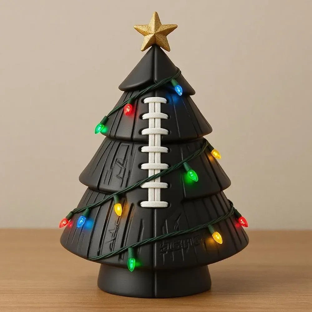 Sports Ball Christmas Tree Figurine - Resin Holiday Tabletop Decoration