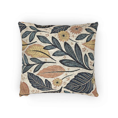 Oreiller à motif de feuilles botaniques | Coussin décoratif à feuillage floral tissé