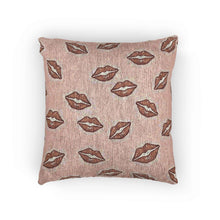 Kiss Pattern Woven Pillow | Lip Print Decorative Pillow
