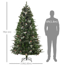 HOMCM 7FT Artificial Christmas Snow Pine Tree Holiday Home Xmas Decoration With Automatic Open, Pinecone, Green (Canada Delivery Only)