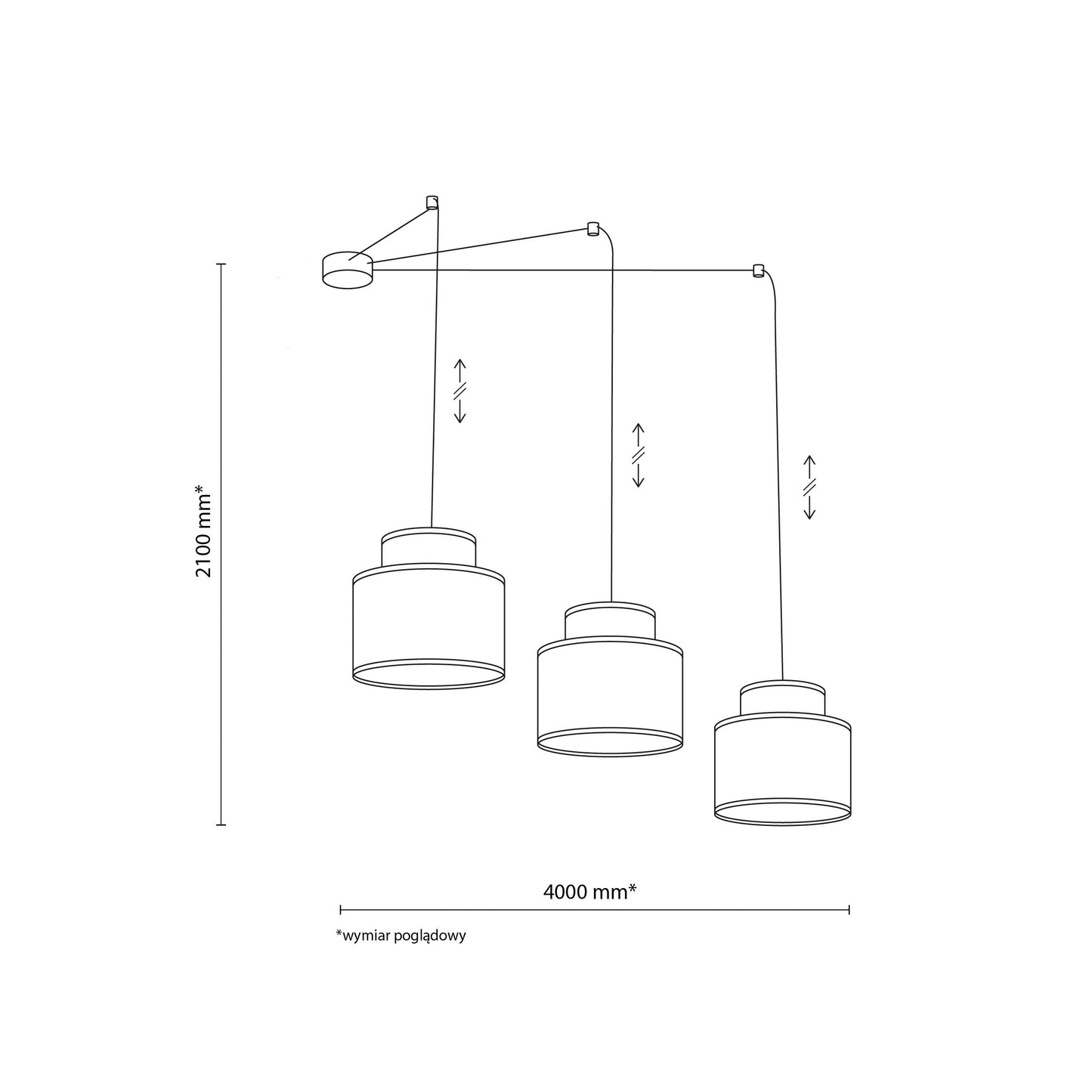 Suspension réglable 3 lumières en jute DUO pour table à manger et îlot de cuisine