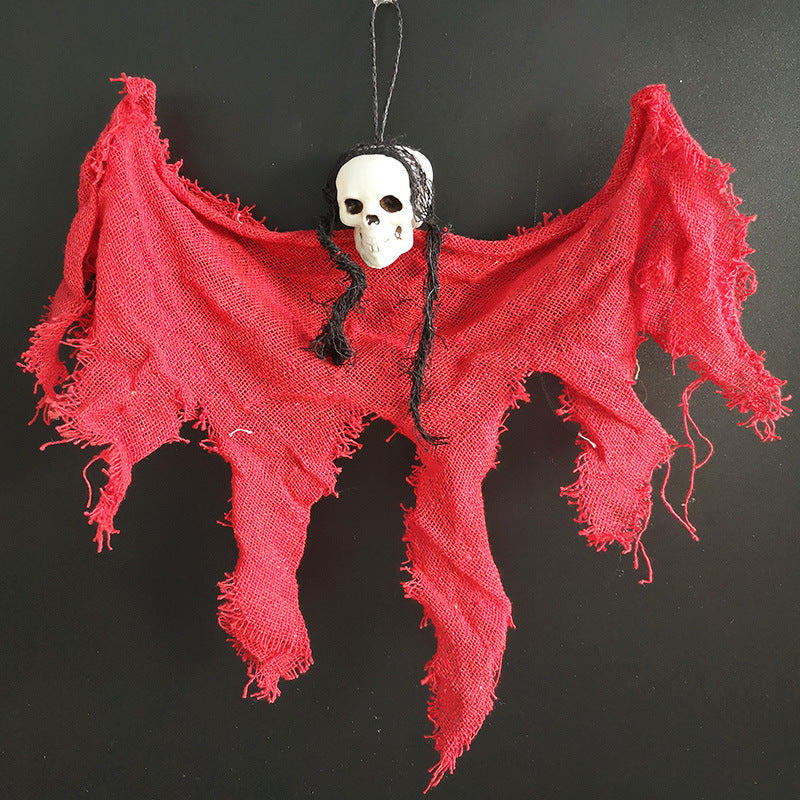 Décoration de crâne suspendu effrayant – Décoration de squelette fantôme d'Halloween pour intérieur et extérieur