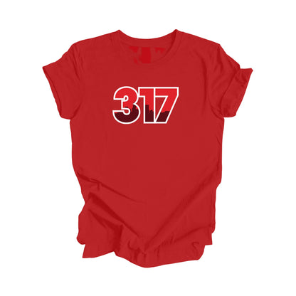317 Indianapolis Indiana USA Area Code City Skyline Gift - Unisex T-Shirt - Inspired X