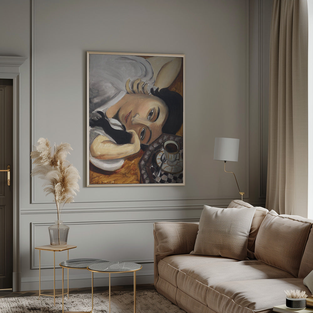 Art mural Lorette Con Una Tazza Di Caffe 1916