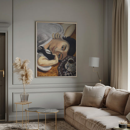 Art mural Lorette Con Una Tazza Di Caffe 1916