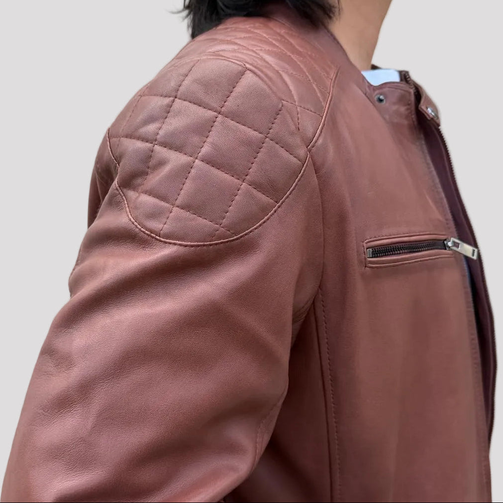 Blouson en cuir d'agneau Alvin pour homme BOL avec capuche amovible
