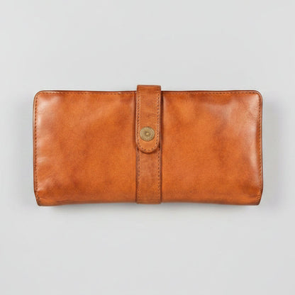 Portefeuille en cuir à bouton-pression MET pour femme