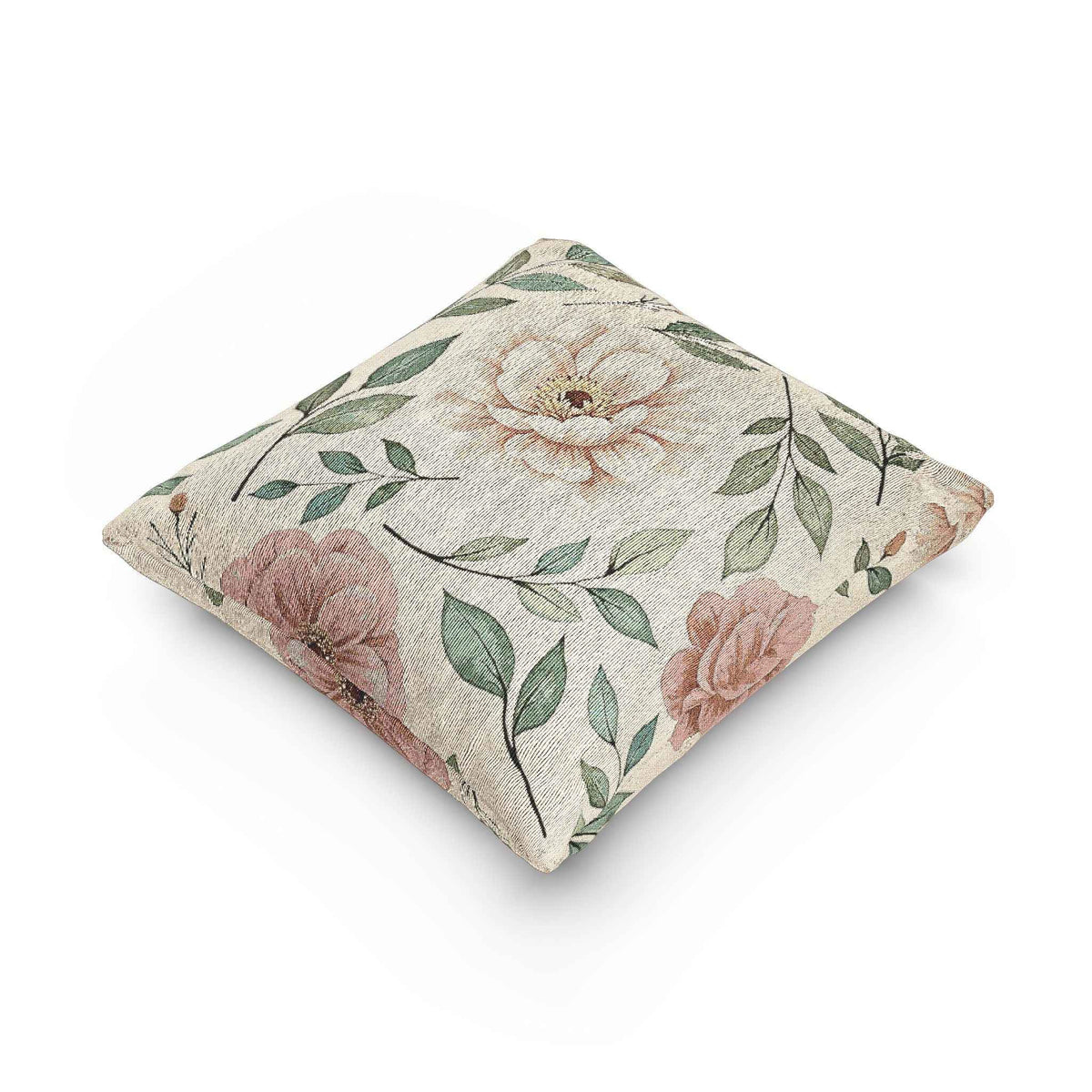 Oreiller Tissé Floral Vintage | Oreiller décoratif Rose Feuille Tapisserie