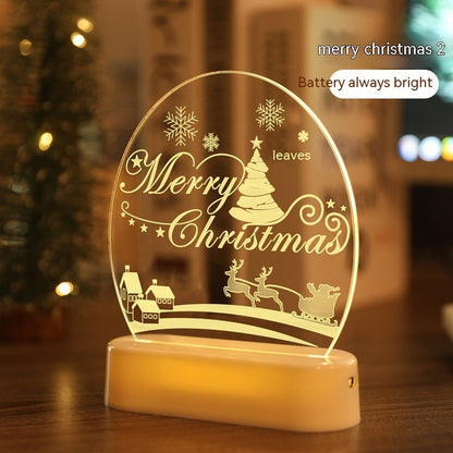 LED Christmas Night Light – Reindeer Ambience Lamp, Warm White, USB/Battery
