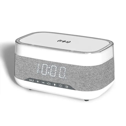 Réveil intelligent multifonctionnel Haut-parleur Bluetooth Chargeur sans fil Chargement rapide Horloge Lumière d'ambiance Décoration intérieure