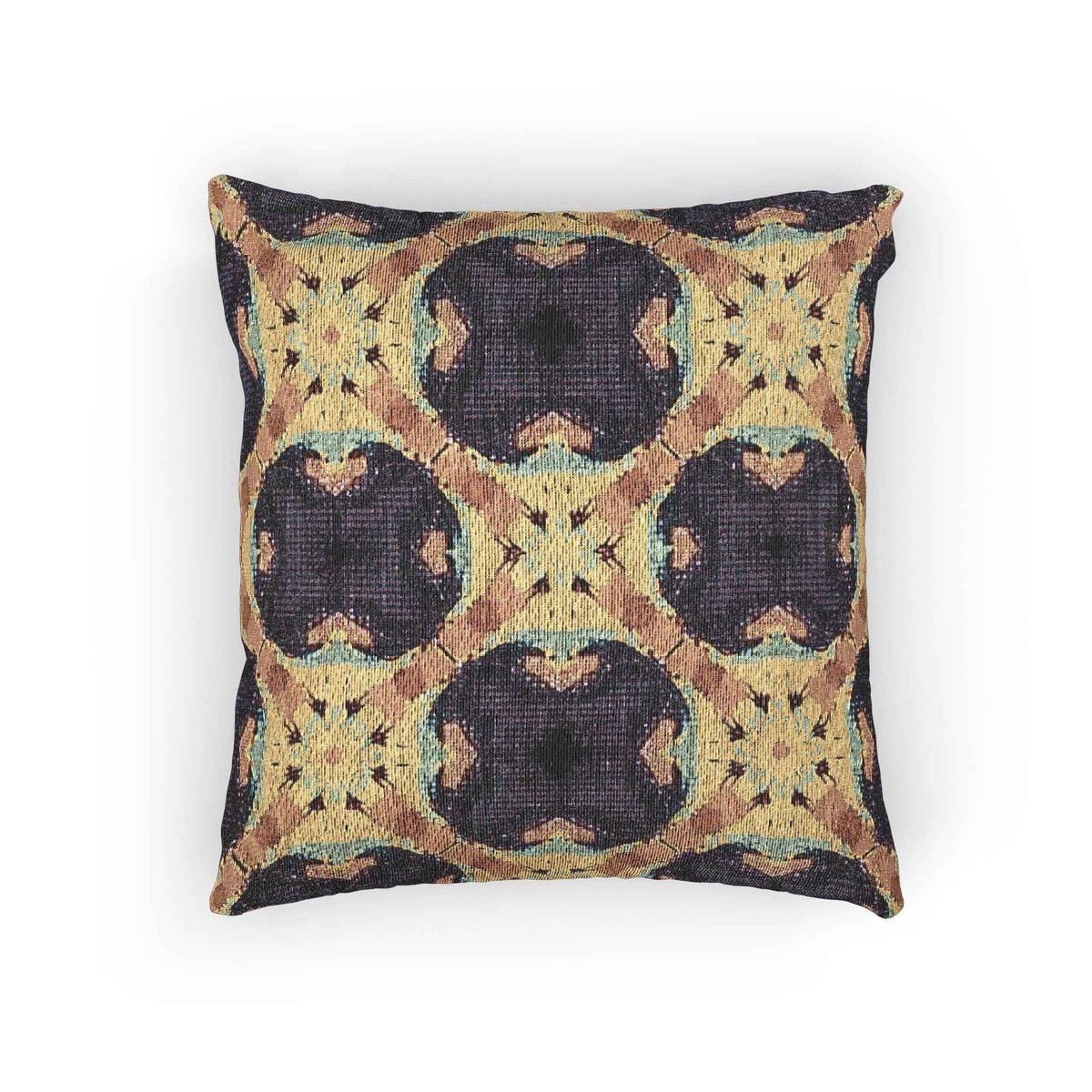 Oreiller tissé à motif mosaïque géométrique | Coussin décoratif à carreaux style bohème