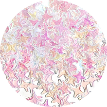 Rainbow 4 pointed star Glitter - Transparent