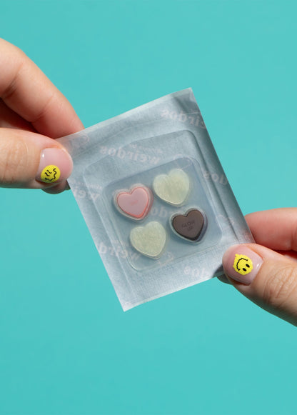 32 patchs anti-boutons en forme de cœur