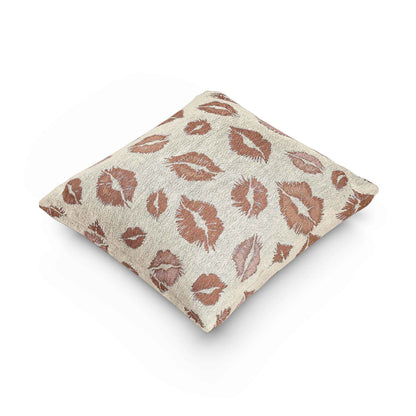 Oreiller tissé motif baisers | Coussin décoratif pour la maison et l'extérieur
