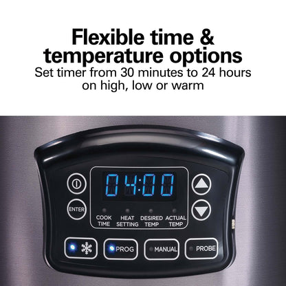 HAMILTON BEACH 33768G 6 Quart Programmable Defrost Slow Cooker