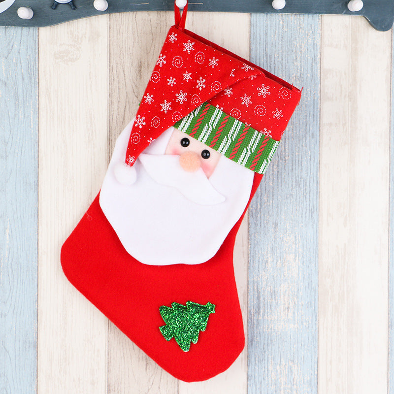 Christmas Gift Bag for Kids, Santa Stocking Sack with Holiday Designs