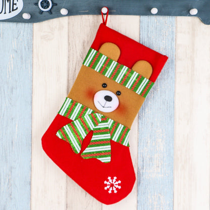 Christmas Gift Bag for Kids, Santa Stocking Sack with Holiday Designs