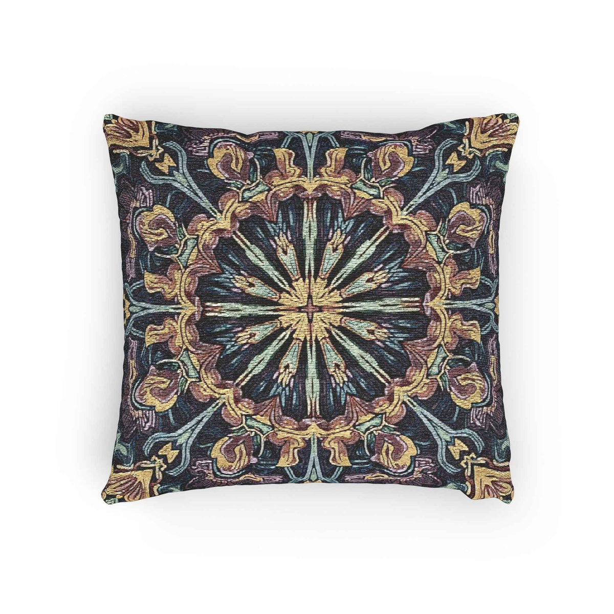 Coussin décoratif tissé en mosaïque géométrique bohème