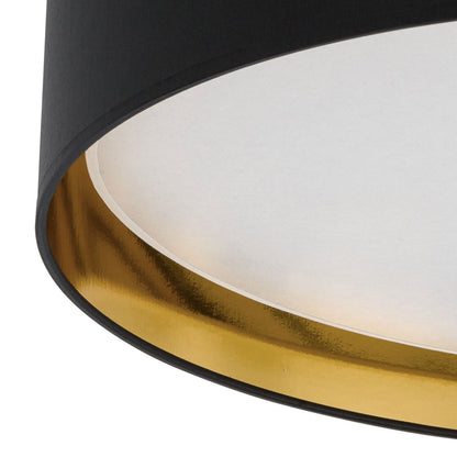 Plafonnier Bilbao doré en tissu pour chambre, couloir et salon