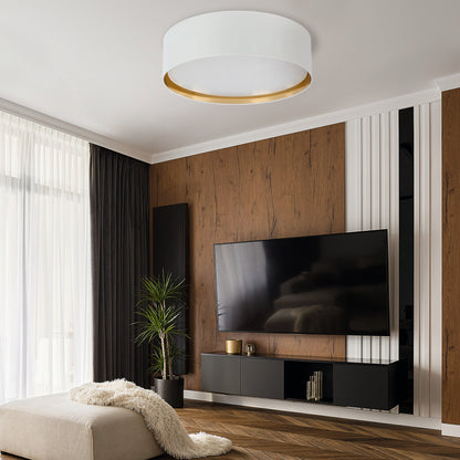 Plafonnier Bilbao doré en tissu pour chambre, couloir et salon