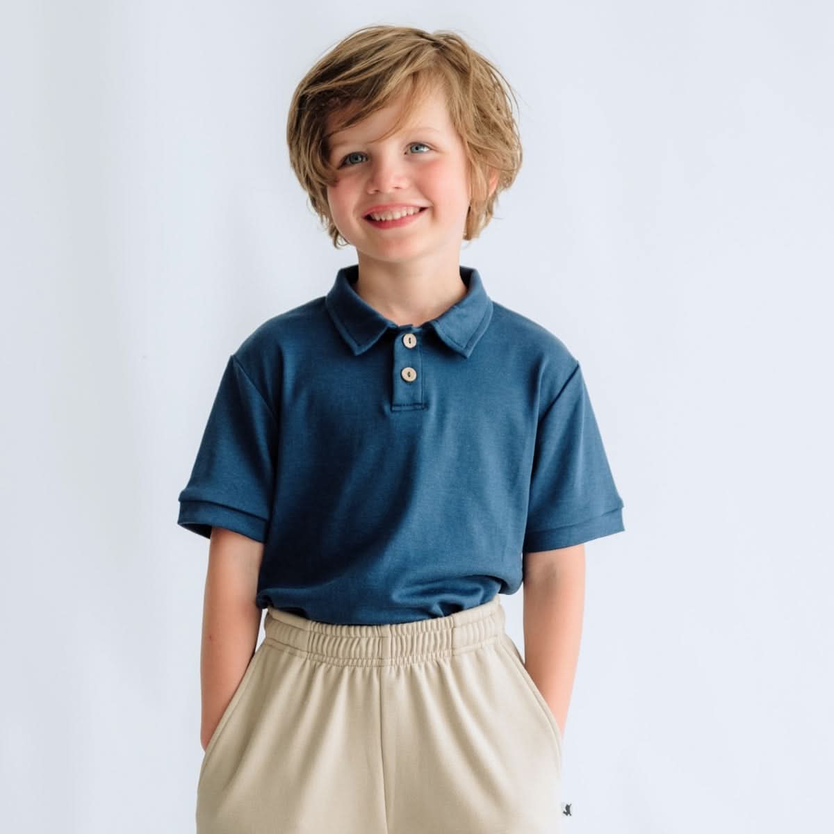 Kids' Bamboo Polo Shirt | Powder Blue
