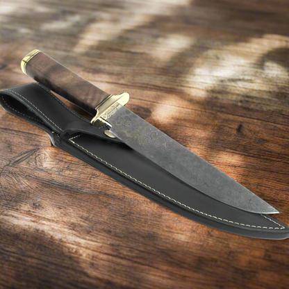 Couteau Bowie Ginza Steel Haruto-III - Lame de 9" avec étui en cuir