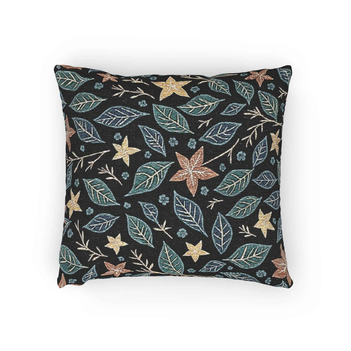 Oreiller tissé à motif floral Starleaf | Feuilles de nuit botaniques