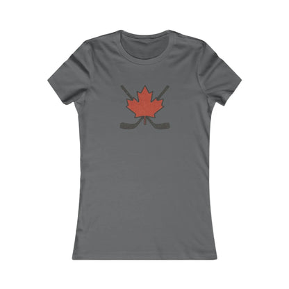 T-shirt en jersey de femme Maple Leaf Bâtons de hockey – Fierté canadienne du hockey