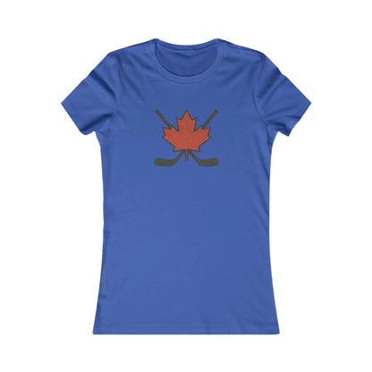 T-shirt en jersey de femme Maple Leaf Bâtons de hockey – Fierté canadienne du hockey