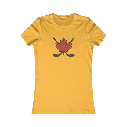 T-shirt en jersey de femme Maple Leaf Bâtons de hockey – Fierté canadienne du hockey