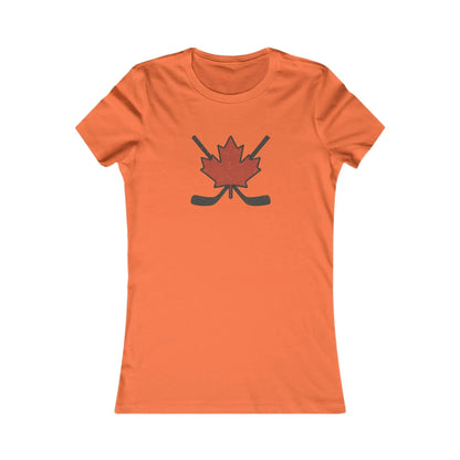 T-shirt en jersey de femme Maple Leaf Bâtons de hockey – Fierté canadienne du hockey