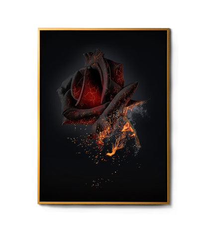 Impression sur toile - Rose ardente - Décoration murale