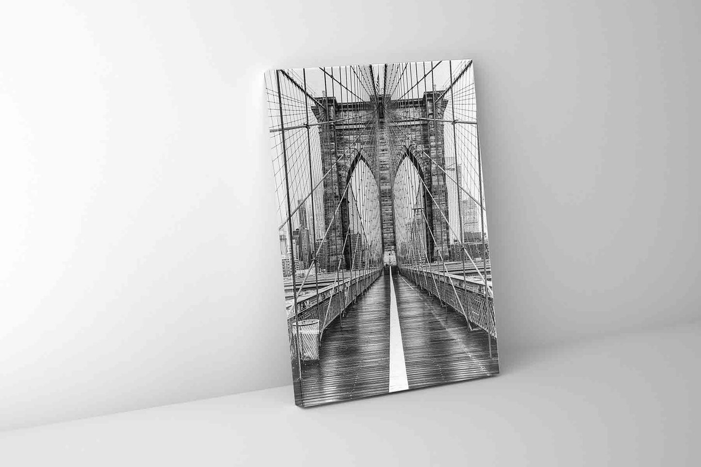 Pont de Brooklyn en noir et blanc - Art mural du Skyline