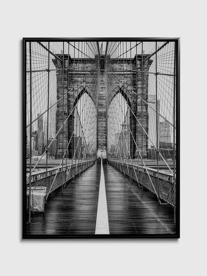 Pont de Brooklyn en noir et blanc - Art mural du Skyline