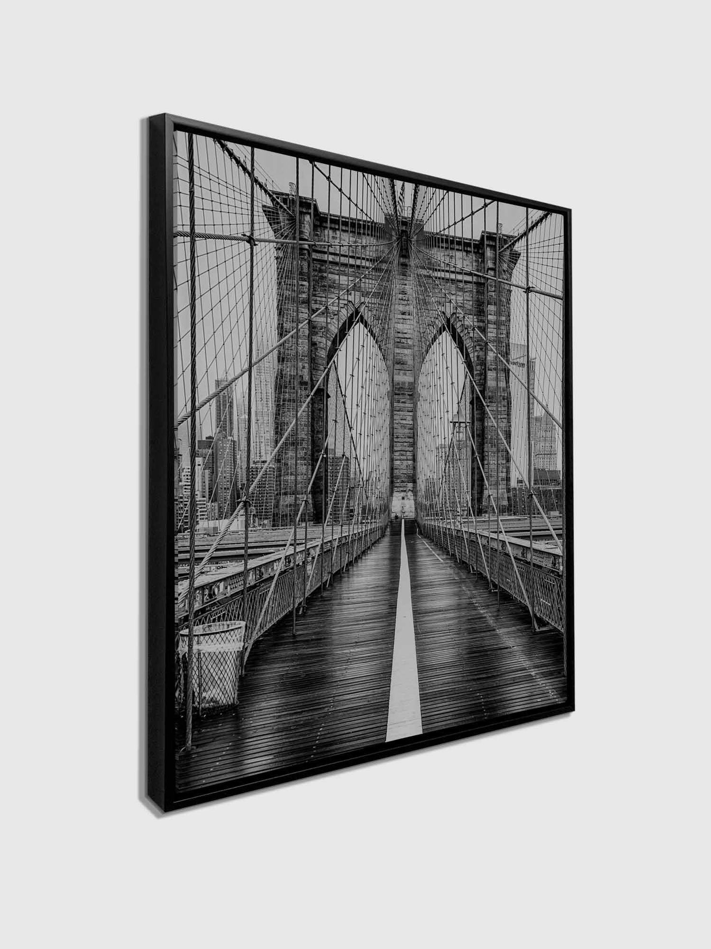 Pont de Brooklyn en noir et blanc - Art mural du Skyline