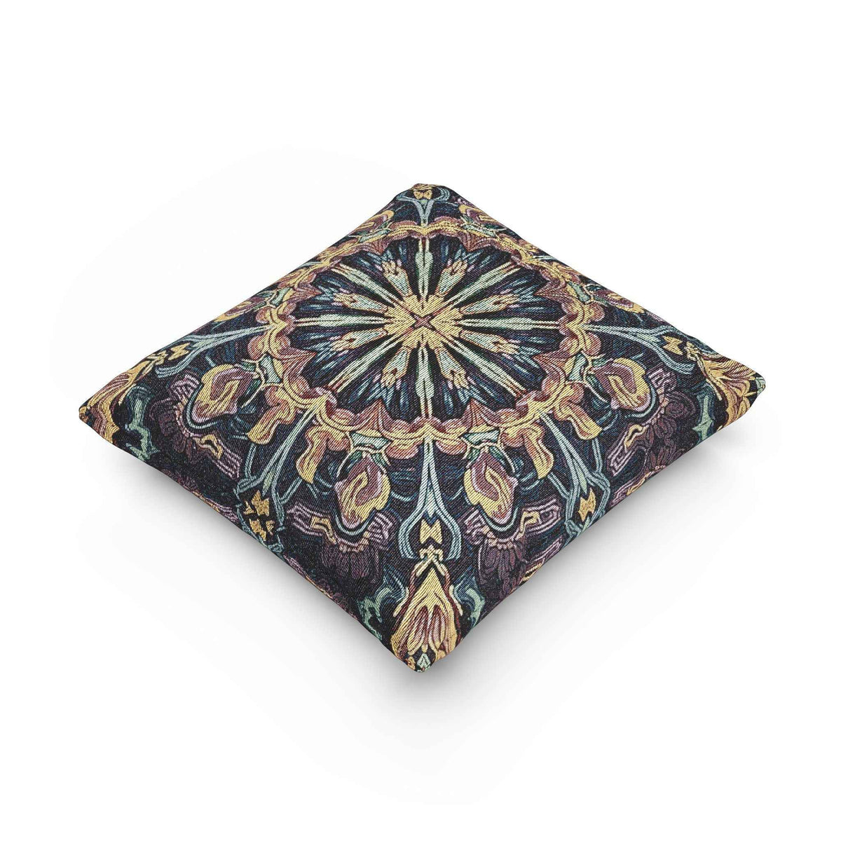 Coussin décoratif tissé en mosaïque géométrique bohème