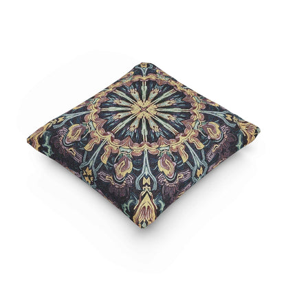 Coussin décoratif tissé en mosaïque géométrique bohème