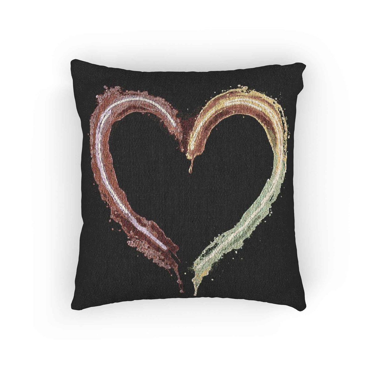 Oreiller Cœur Coup de Pinceau Iridescent | Oreiller Tissé